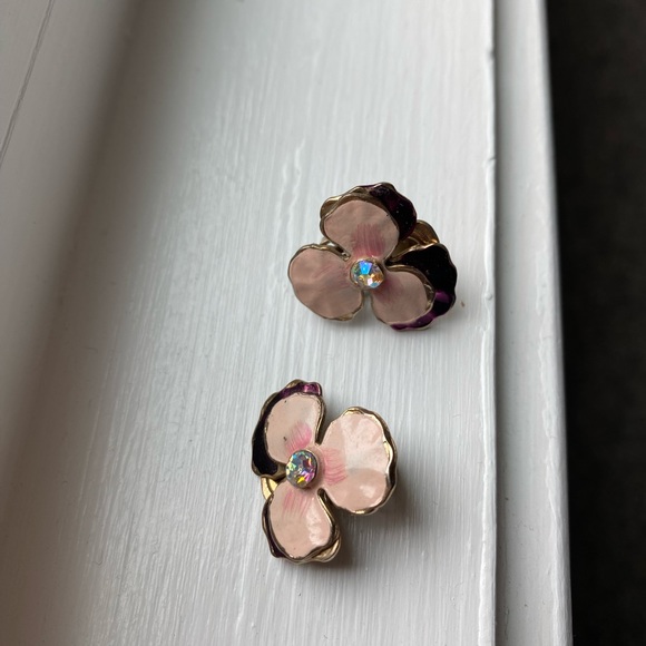 Vintage Violet Clip On Earrings 1950’s - Picture 2 of 6